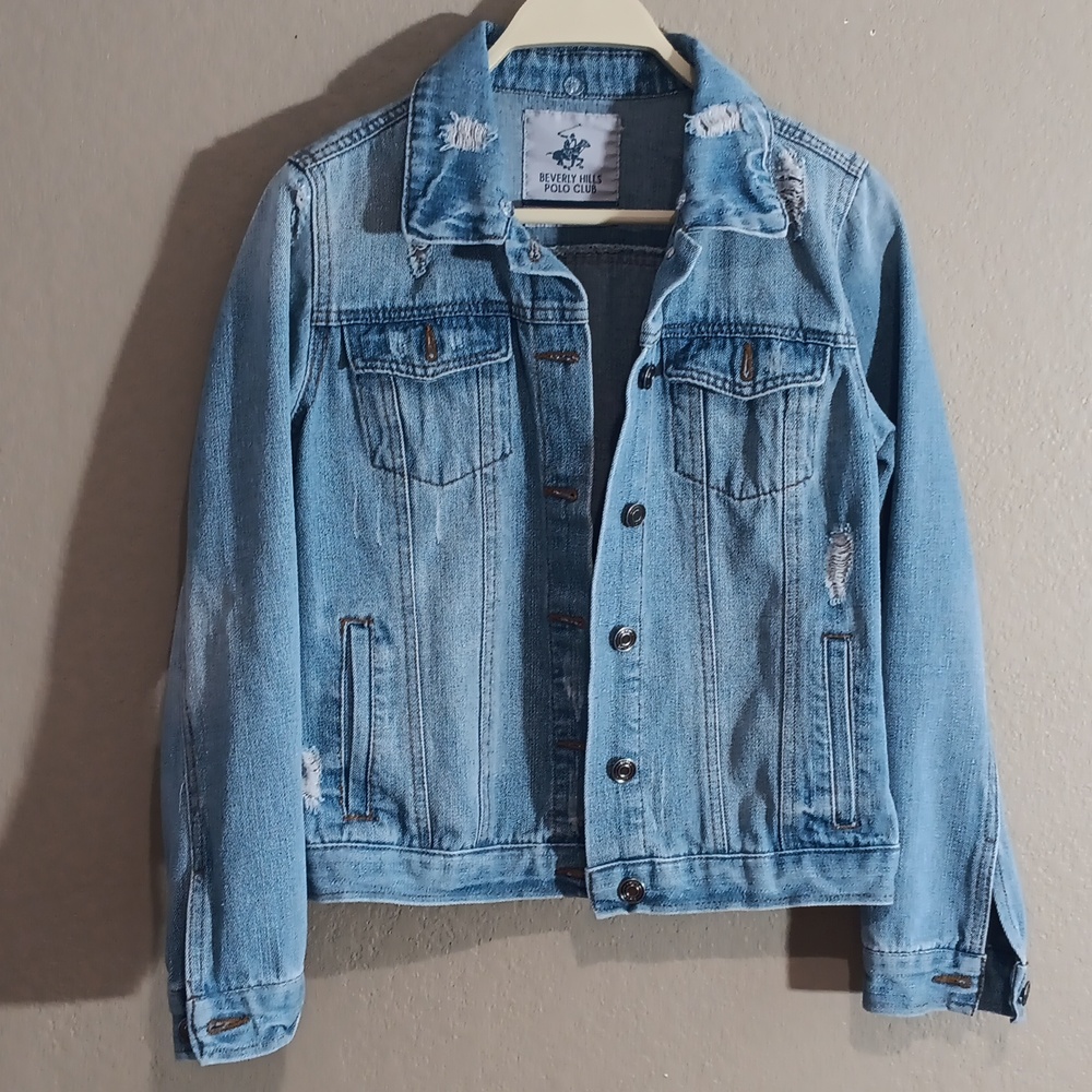 Beverly Hills Polo Club Blue Logo Denim Jacket Label